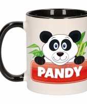 Kinder pandabeer mok beker pandy zwart wit 300 ml