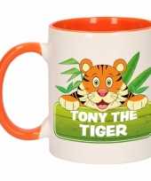Kinder tijger mok beker tony the tiger oranje wit 300 ml