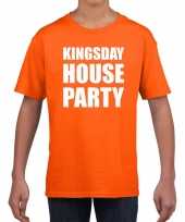 Koningsdag t-shirt kingsday house party oranje voor kinderen