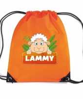 Lammy het schaap rugtas gymtas oranje voor kinderen