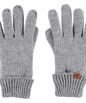 Lichtgrijze gebreide handschoenen met fleece voering voor kinderen