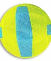 Lime groen blauw gestreepte mesh speelgoed bal voor kinderen 23