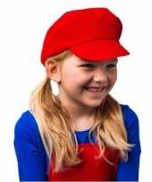 Mario kinder verkleed pet muts rood