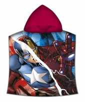 Marvel avengers badcape poncho met rode capuchon voor kinderen