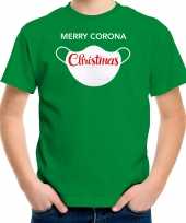 Merry corona christmas fout kerstshirt outfit groen voor kinderen