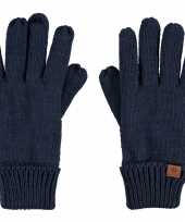 Navyblauwe gebreide handschoenen met fleece voering voor kinderen