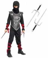Ninja kostuum maat l met dolken voor kinderen