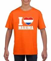 Oranje i love maxima shirt kinderen