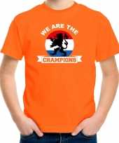 Oranje t-shirt holland nederland supporter we are the champions ek wk voor kinderen