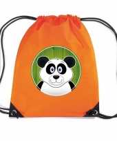 Panda rugtas gymtas oranje voor kinderen