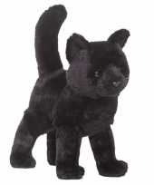 Pluche kat poes knuffel zwart 30 cm