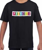 Princess fun tekst t-shirt zwart kids