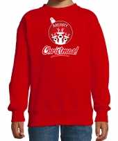 Rendier kerstbal sweater kerst outfit merry christmas rood voor kinderen