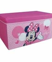 Roze minnie mouse disney speelgoed opbergbox met zitvlak 55 cm