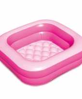 Roze opblaasbaar zwembad babybadje 86 x 86 x 25 cm speelgoed