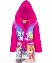 Roze paw patrol badjas met capuchon voor meisjes
