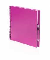 Schetsboek tekenboek roze a4 formaat 80 vellen inclusief pen