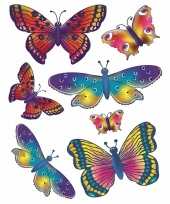 Set van 4x stuks velletjes met raamstickers vlinders thema