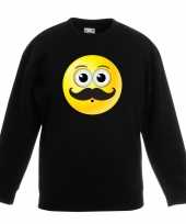 Smiley sweater snor zwart kinderen
