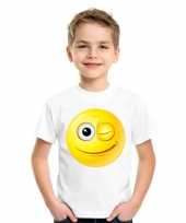 Smiley t-shirt knipoog wit kinderen