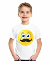 Smiley t-shirt snor wit kinderen