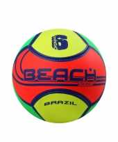 Speelgoed strand voetbal no 5 geel oranje groen voor kinderen volwassenen