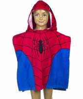 Spiderman badcape met rode capuchon voor kinderen