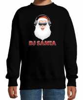 Stoere kersttrui sweater dj santa zwart voor kinderen