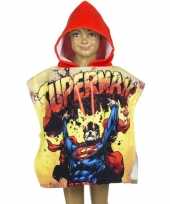Superman badcape met rode capuchon voor kinderen