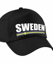 Sweden supporter pet cap zweden zwart kinderen