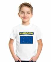 T shirt met europese vlag wit kinderen