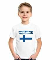 T shirt met finse vlag wit kinderen