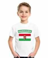 T shirt met hongaarse vlag wit kinderen