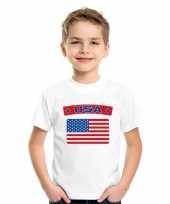 T shirt met usa amerikaanse vlag wit kinderen