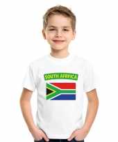 T shirt met zuid afrikaanse vlag wit kinderen