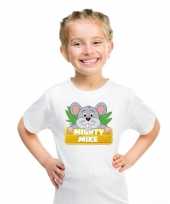 T shirt wit voor kinderen met muisje mighty mike
