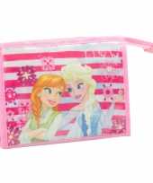 Toilettas make up tas frozen licht roze 21 5 cm voor kinderen