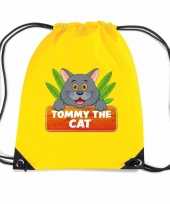 Tommy the cat katten rugtas gymtas geel voor kinderen