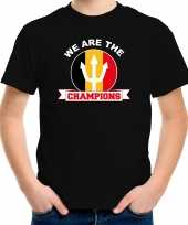We are the champions zwart t-shirt belgie supporter ek wk voor kinderen