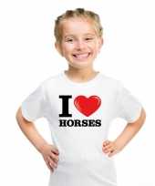 Wit i love horses paarden t-shirt kinderen