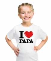 Wit i love papa t-shirt kinderen