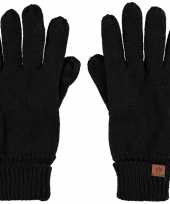 Zwarte gebreide handschoenen met fleece voering voor kinderen